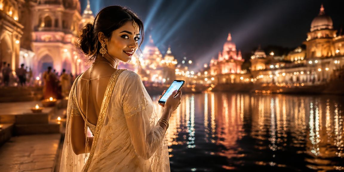 Indian player using mobile device to make secure payments on kalyan platform